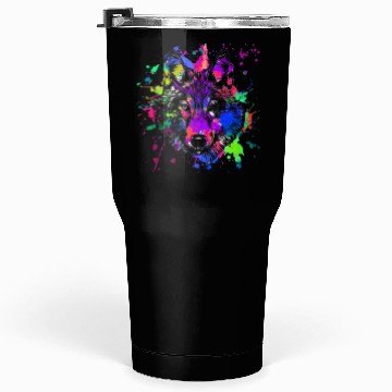 Discover Paint Splatter Wolf Tumblers 30 Oz
