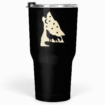 Discover Wolf silhouette howling wolf moonlight Tumblers 30 Oz