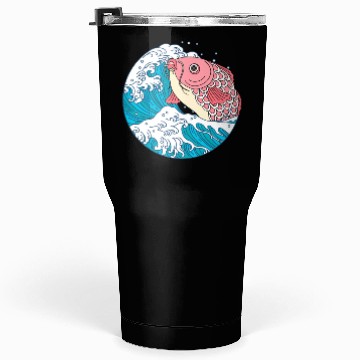 Discover Japanese Koi Fish Great Kanagawa Wave Tumblers 30 Oz