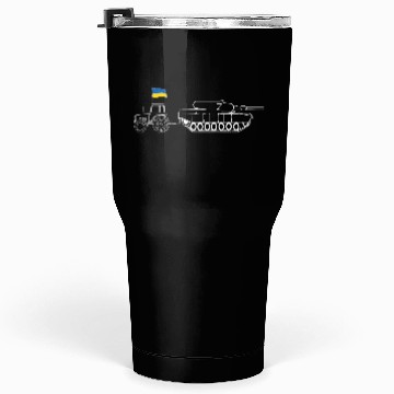 Discover Ukrainian Tractor Pulling Tank With Ukraine Flag Tumblers 30 Oz