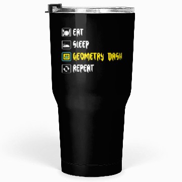 Discover Eat sleep geometry dash repeat retro Jumper Repeat Tumblers 30 Oz