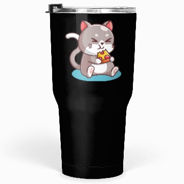 Discover Cat Eating A Pizza Tumblers 30 Oz