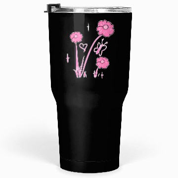 Discover flowers pink butterfly nature heart Tumblers 30 Oz
