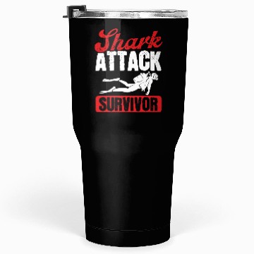 Discover Scuba Diving Shark Attack Survivor Scuba Diver Tumblers 30 Oz