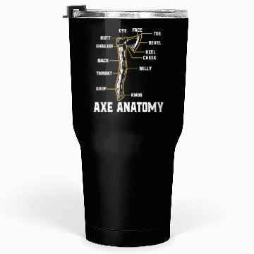 Discover Axe Anatomy - Funny Ax Hatchet Thrower Throwing Tumblers 30 Oz