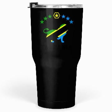 Discover Tanzania lion flag design Tumblers 30 Oz