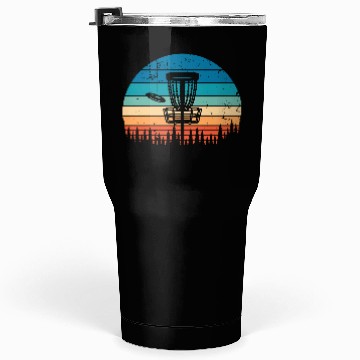 Discover Vintage Disc Golf Retro Distressed Sunset Tumblers 30 Oz
