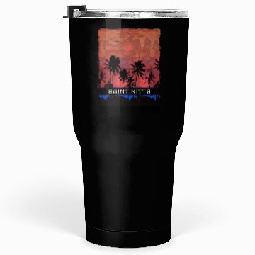 Discover Saint Kitts Caribbean Vacation Souvenir Palm Tree Tumblers 30 Oz