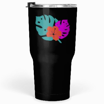 Discover Hibiscus and leaves Tumblers 30 Oz