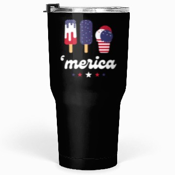 Discover Ice Cream Patriotic Popsicles US Flag Merica Tumblers 30 Oz