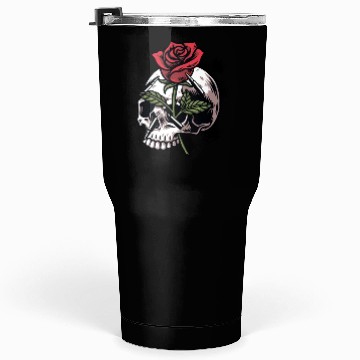 Discover Bullets and Skull Roses Aesthetic Dripping Pattern Tumblers 30 Oz