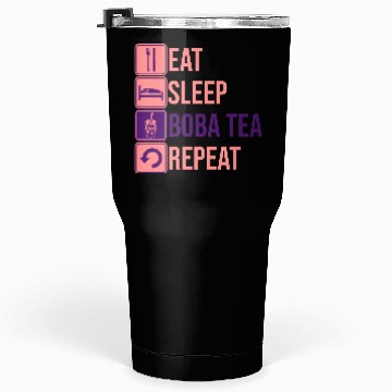 Discover Eat Sleep Boba Tea Tumblers 30 Oz