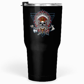 Discover Native American Chief Skull Axe Tumblers 30 Oz