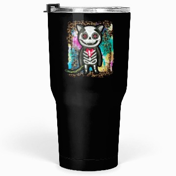 Discover Halloween Zombie Skeleton Cat Tie Dye Tumblers 30 Oz