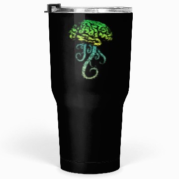 Discover Brain with Tentacles Green Tumblers 30 Oz