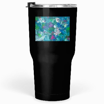 Discover Abstract Blue Teal Brushstrokes Painting Tumblers 30 Oz