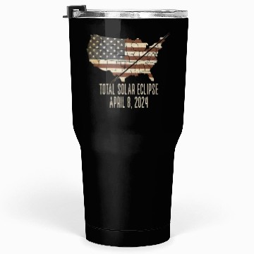 Discover Total Solar Eclipse April 8 2024 Totality USA Map Tumblers 30 Oz