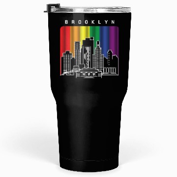 Discover Brooklyn New York Skyline Rainbow Flag Tumblers 30 Oz