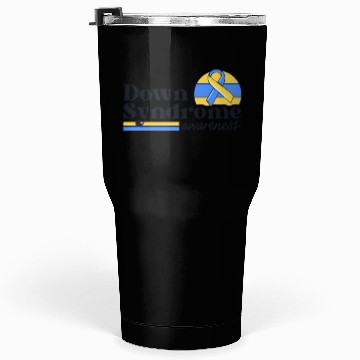 Discover Down Syndrome Awareness Retro Sunset Yellow Blue Tumblers 30 Oz