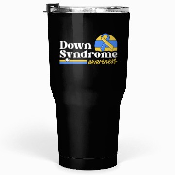 Discover Down Syndrome Awareness Retro Sunset Yellow Blue Tumblers 30 Oz