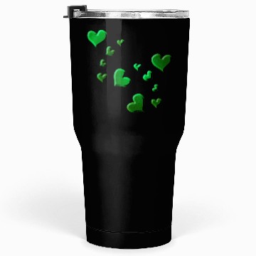 Discover Hearts pattern green icon glitter Tumblers 30 Oz