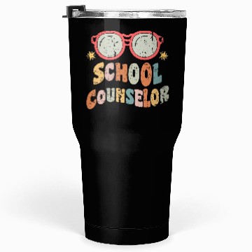 Discover School Counselor Groovy Retro Tumblers 30 Oz