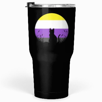 Discover Cat Moon LGBT Nonbinary Flag Tumblers 30 Oz