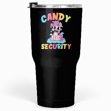 Discover Candy Security Funny Easy Unicorn Halloween Costum Tumblers 30 Oz