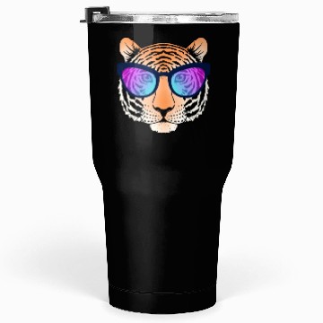 Discover Tiger Head with Sunglasses Tumblers 30 Oz