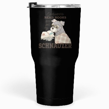 Discover Schnauzer Cartoon Book Lover Gift Tumblers 30 Oz