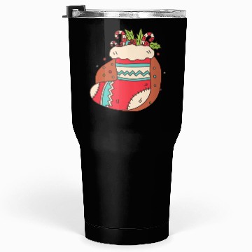 Discover christmas sock with candy canes Tumblers 30 Oz