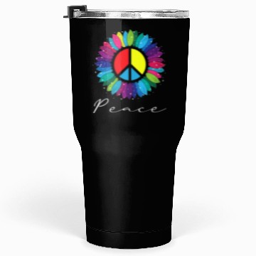Discover Sunflower Peace Sign Rainbow LGBT Tumblers 30 Oz