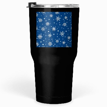 Discover Modern Navy Blue Snowflakes Pattern Tumblers 30 Oz