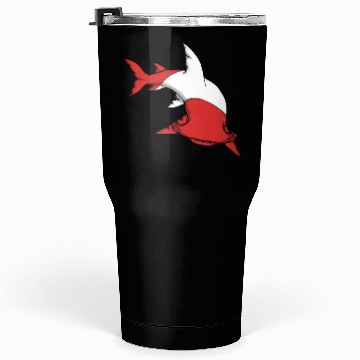Discover Scuba Diver Red White Flag Hammerhead Scuba Diving Tumblers 30 Oz