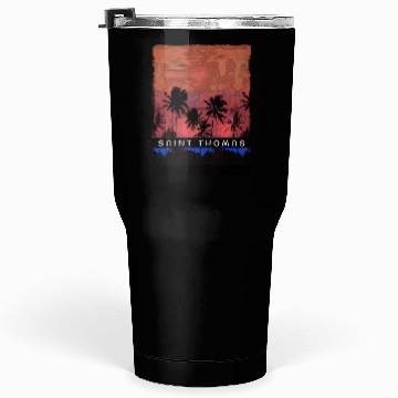Discover Saint Thomas Caribbean Vacation Souvenir Palm Tumblers 30 Oz