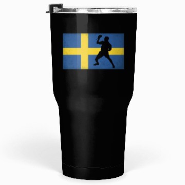 Discover Sweden Table Tennis Player Swedish Flag Tumblers 30 Oz
