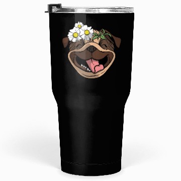 Discover Dog Pug Flower Tumblers 30 Oz