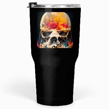 Discover Extremely Realistic Skull in Abstract Art Tumblers 30 Oz