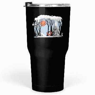 Discover Winter landscape with fox and owl Tumblers 30 Oz