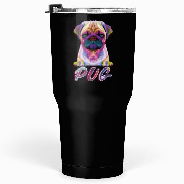 Discover Dog Breed Colorful Pug Tumblers 30 Oz