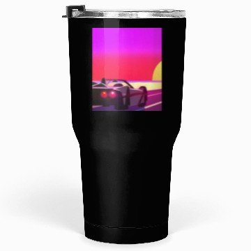 Discover Synthwave Outrun Sports Car Beach Sunset Tumblers 30 Oz