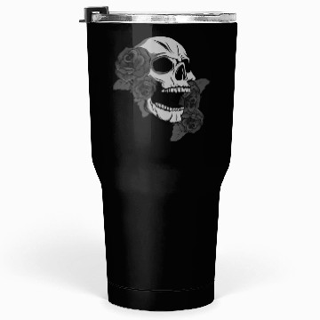 Discover Black Skull Roses Aesthetic Goth Gothic Tumblers 30 Oz