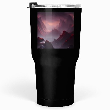 Discover Red Mountains on a Alien Planet Tumblers 30 Oz