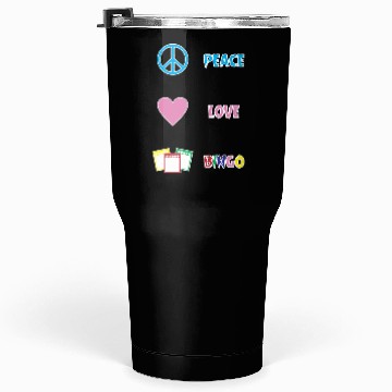 Discover Bingo Game Player Peace Love Bingo Tumblers 30 Oz