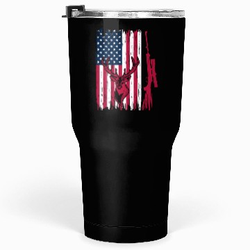 Discover Deer Hunter American Flag Deer Head - Deer Hunting Tumblers 30 Oz