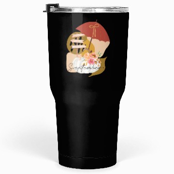 Discover Fall September white pumpkin abstract Tumblers 30 Oz