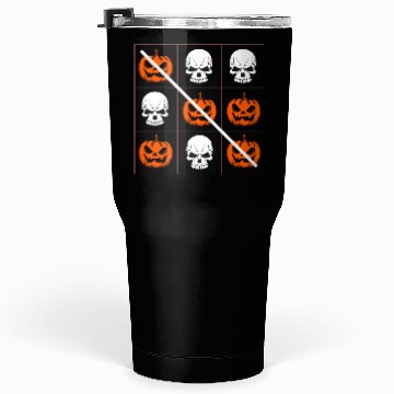 Discover Halloween Three in a Row Game Pumpkin Skulls Tumblers 30 Oz