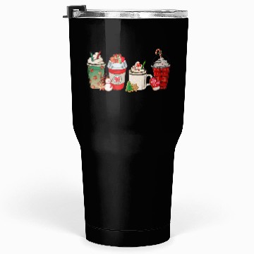 Discover Merry Christmas Coffee Snowman Latte Peppermint Tumblers 30 Oz