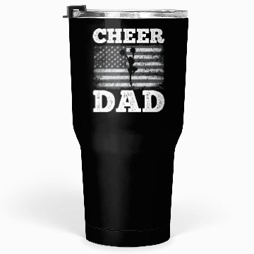 Discover Cheer Dad American Flag Vintage Funny Cheerleader Tumblers 30 Oz