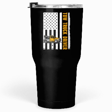 Discover US Flag Tow Truck Driver Tumblers 30 Oz
